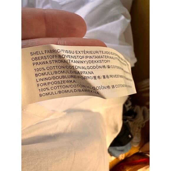 NWT Moon River White Poplin Bow Puff-Sleeve Dress Size Large - Picture 8 of 8